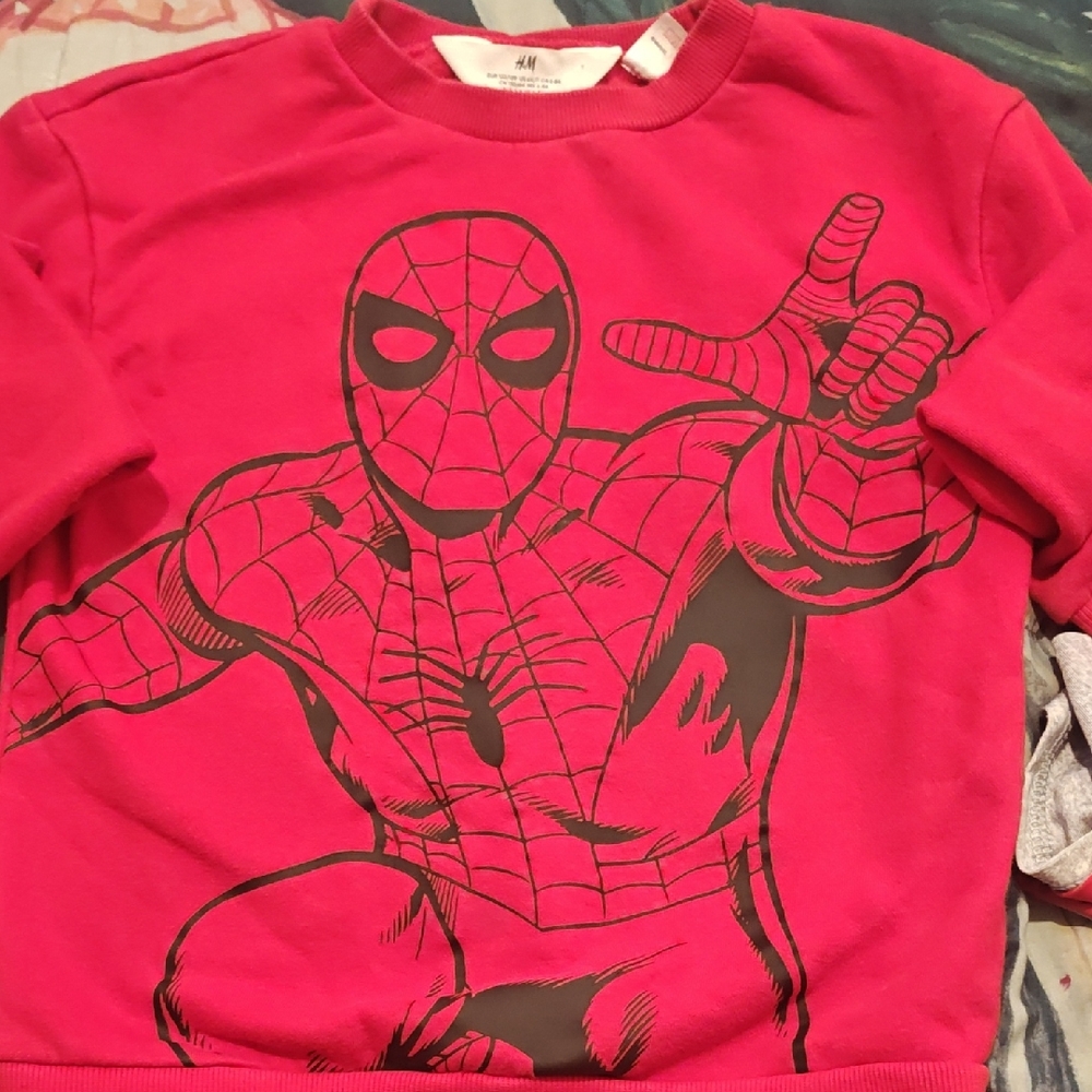 H&M Red Spider-Man Graphic Sweatshirt
